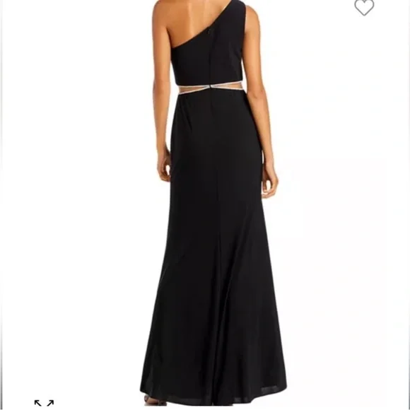 NEW Aqua by Bloomingdale’s Elegant Black One-Shoulder Dress - Picture 2 of 3